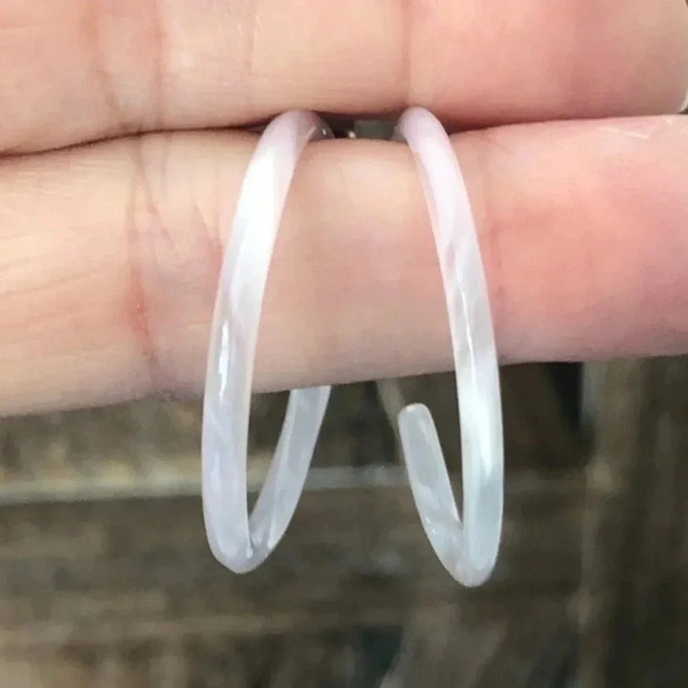 Rose Pink Swirl Tortie Circle Hoop Acrylic Resin Earrings NWT
